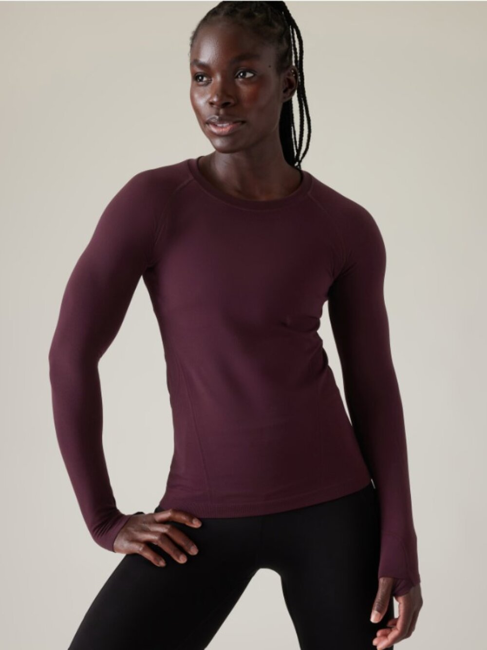 Athleta Momentum Seamless Top in Spiced Cabernet